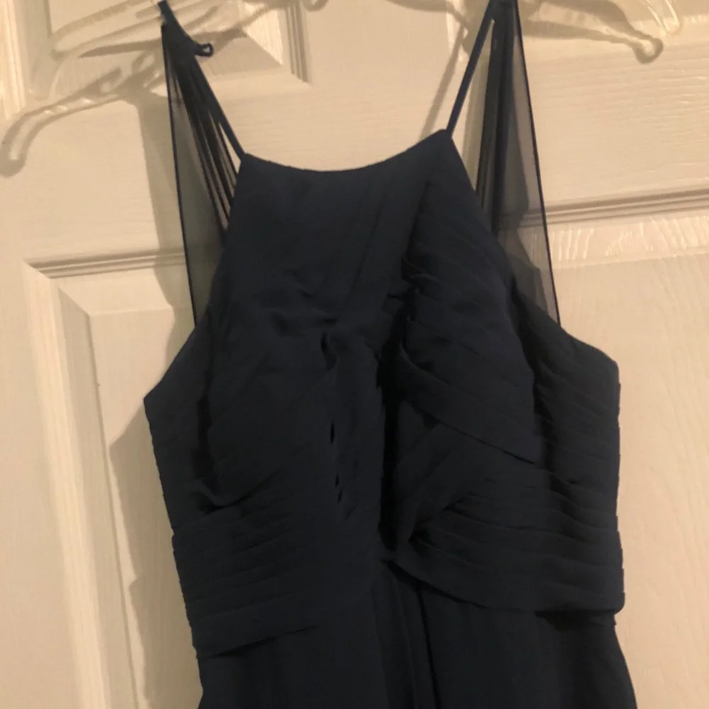 Azazie navy blue bridesmaid/maxi dress - Picture 4 of 6